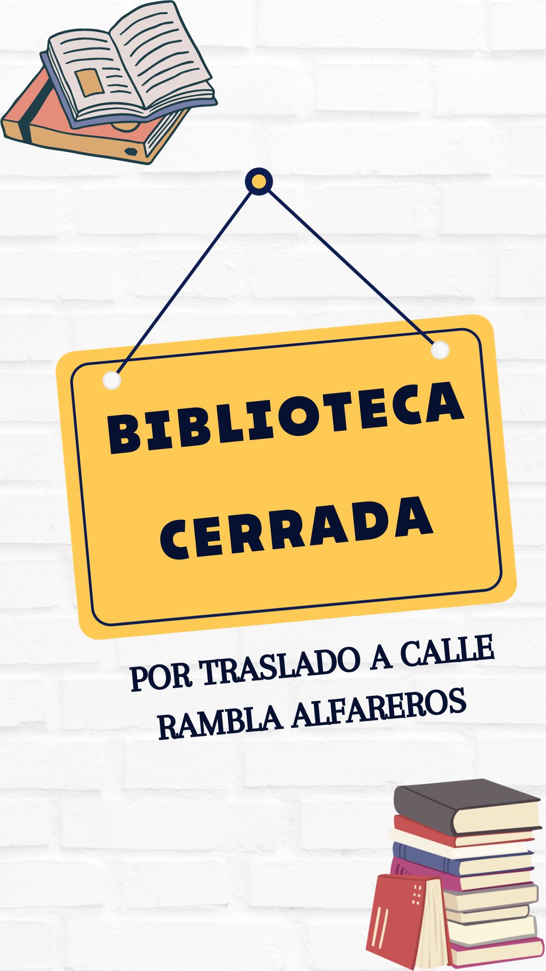 Biblioteca cerrada por traslado